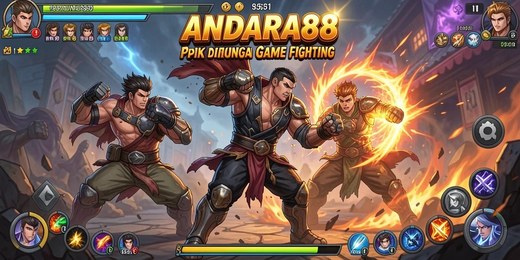 Screenshot gameplay menampilkan pertempuran seru di ANDARA88.