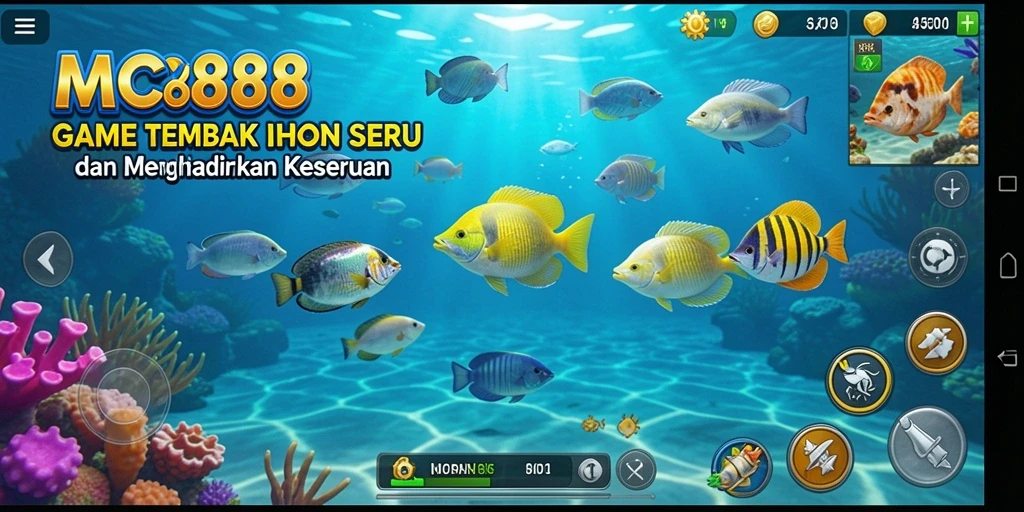 Tangkapan layar utama gameplay MC888 dengan aksi menembak ikan yang seru.