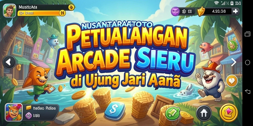 Tampilan gameplay seru NUSANTARATOTO dengan aksi melompat dan menghindari rintangan.