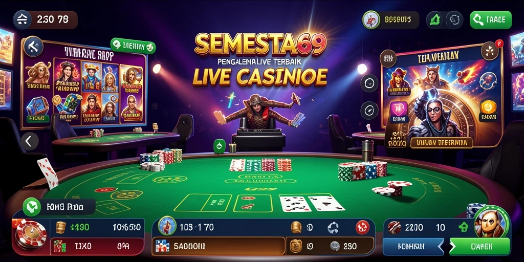 Tampilan gameplay Live Casino yang mendebarkan dengan dealer langsung.