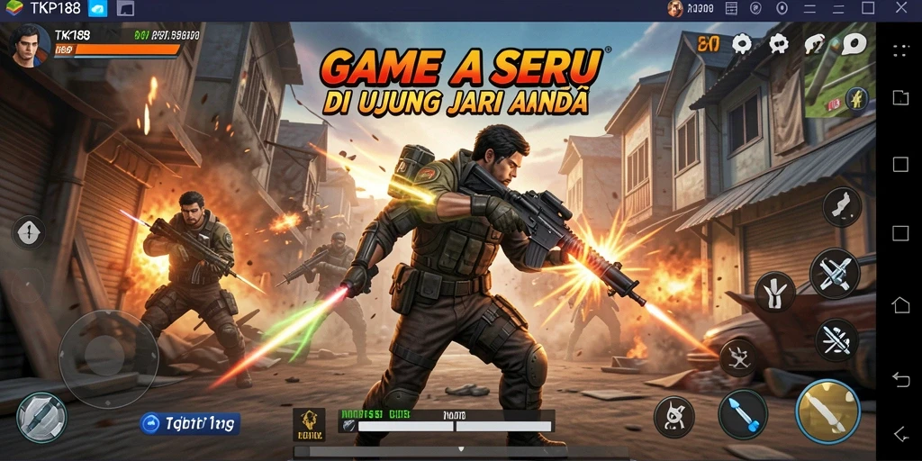 Screenshot gameplay TKP188 menampilkan aksi mendebarkan di arena pertempuran.