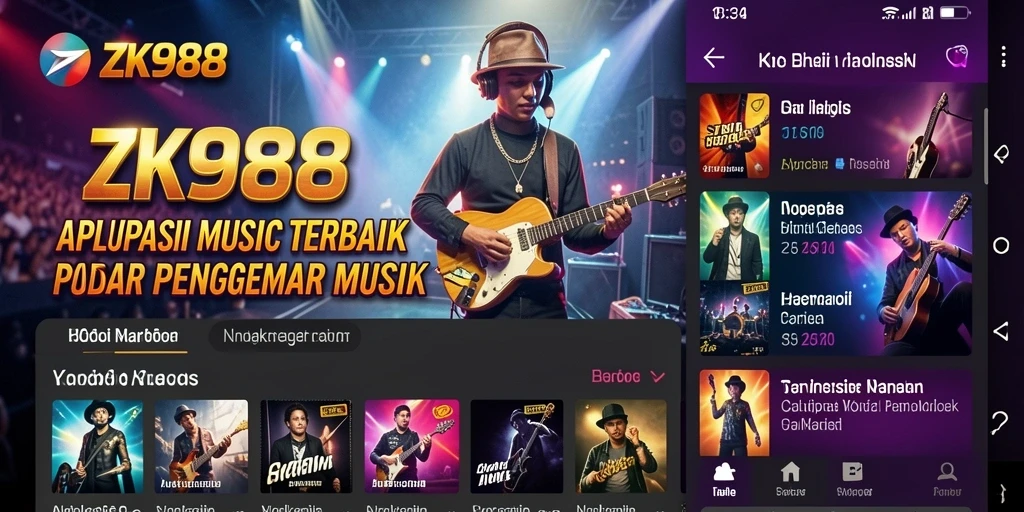 Tampilan gameplay interaktif dari aplikasi ZK988 dengan fitur karaoke.